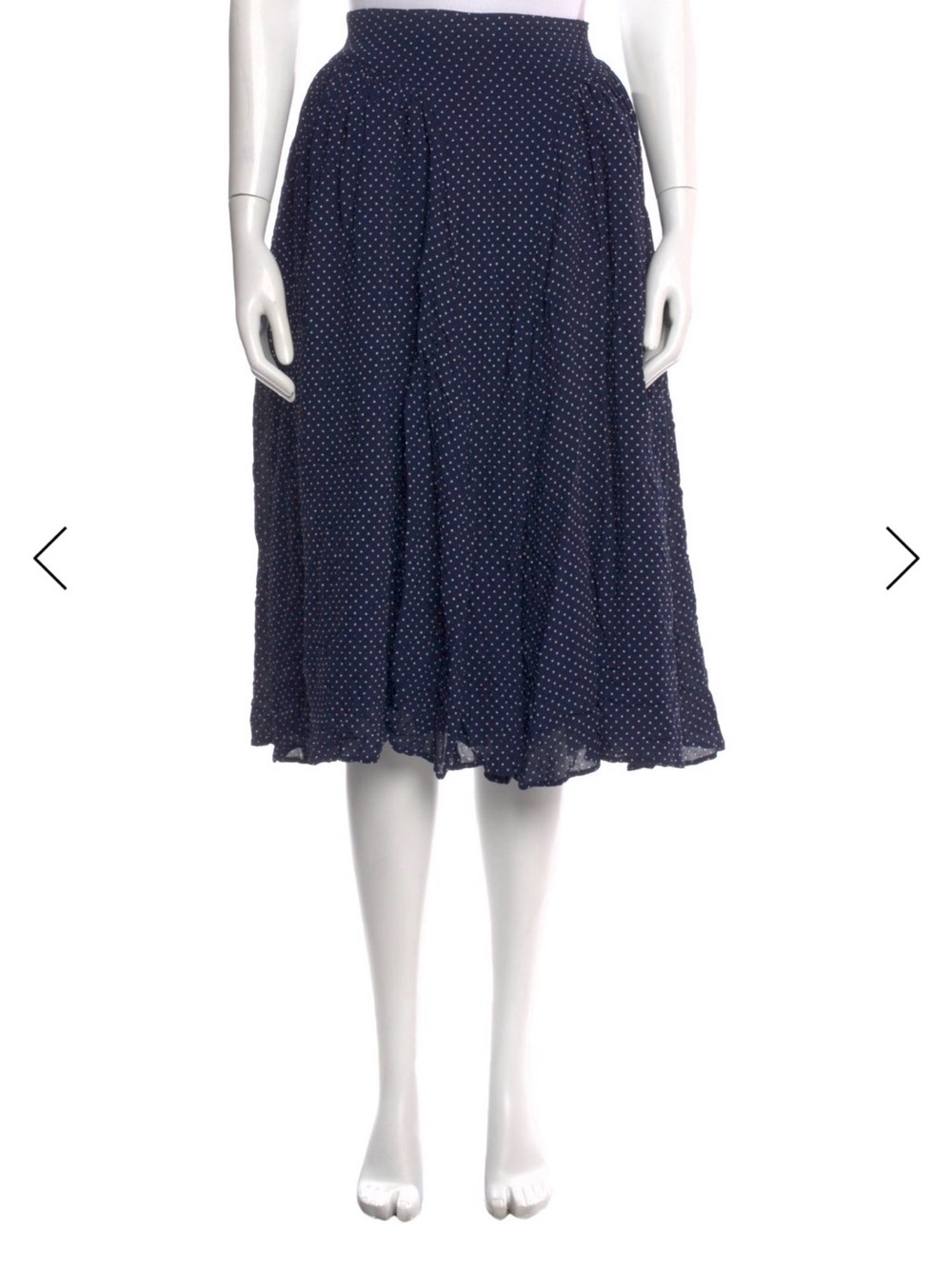 Reformation Navy Polka Dot Midi Skirt - Women